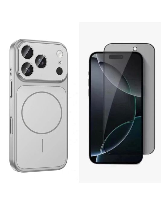 Husa Magsafe Glass Seria 17 + Folie Sticla Iphone 15/15 PRO/15 PRO MAX