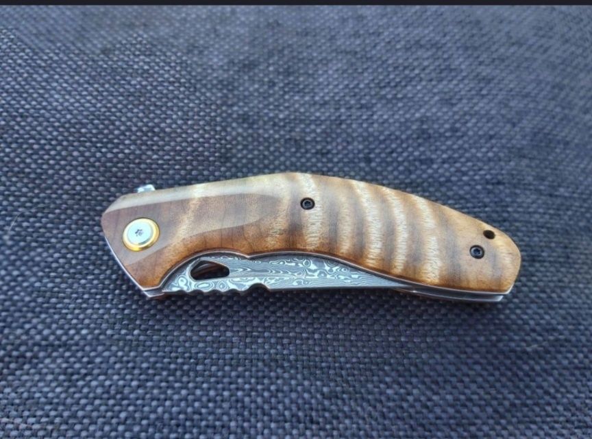Сгъваем джобен нож,дамаска стомана,съчмен лагер,Flipper Outdoor,SD15