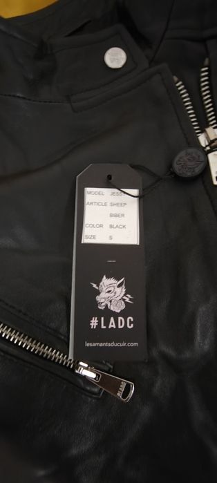 Geaca de piele naturala neagra LADC Paris