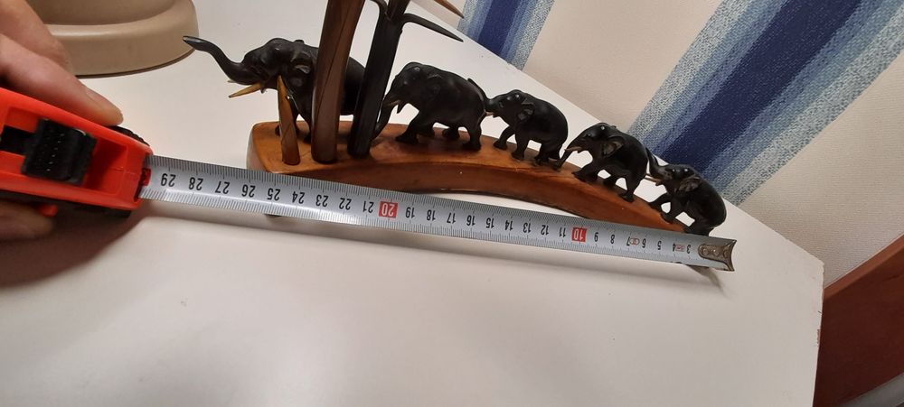 Ретро Стадо слончета ръчна изработка два вида дърво естествени материа