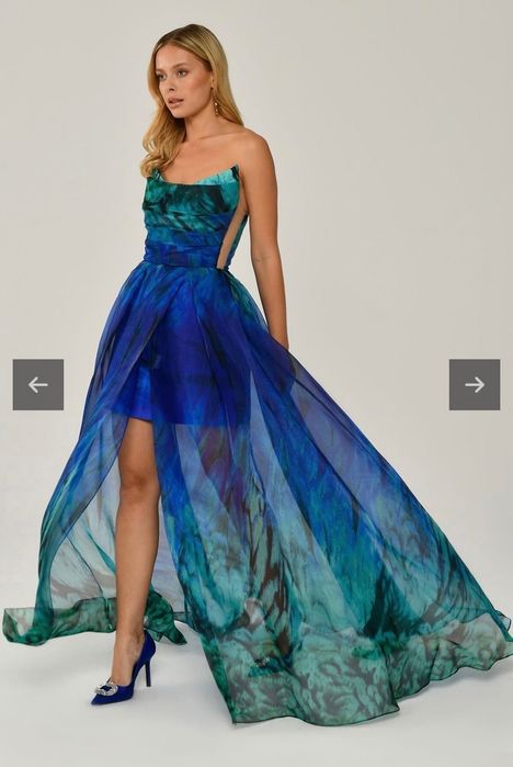 Официална дълга рокля с цепка