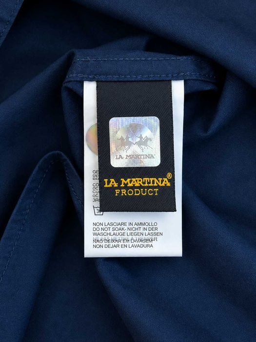 Cămașă damă La Martina Buenos Aires bleumarin cu logo brodat și croială cambrată Mărimea XL
