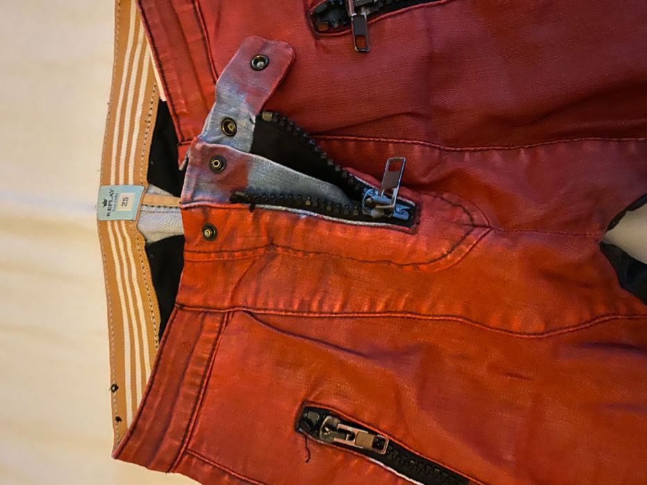 Дънки с кожен ефект Replay 25 номер