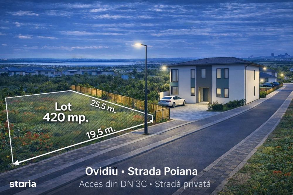 Vanzare Teren 420 mp. Ovidiu cartier nou