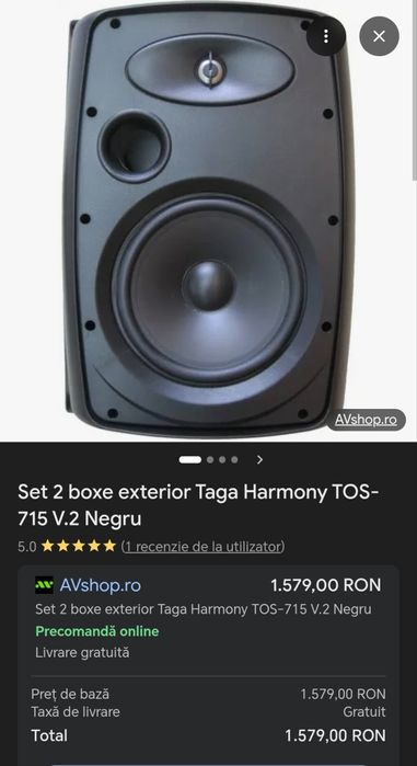 Preț fix Boxe TAGA Harmony TOS-715 v.2 – noi, în cutie – preț excelent