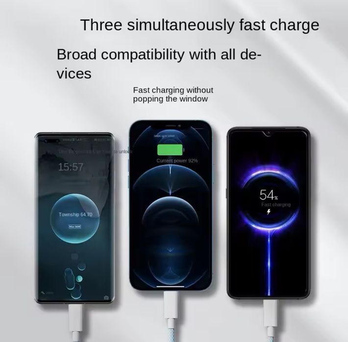 Мултифункционален заряден кабел с 3 различни порта