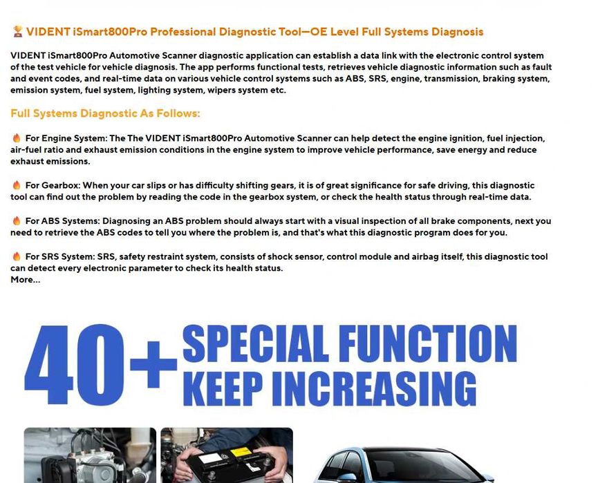 Diagnoza auto avansata masini hibride, electrice Vident Ismart800 Pro