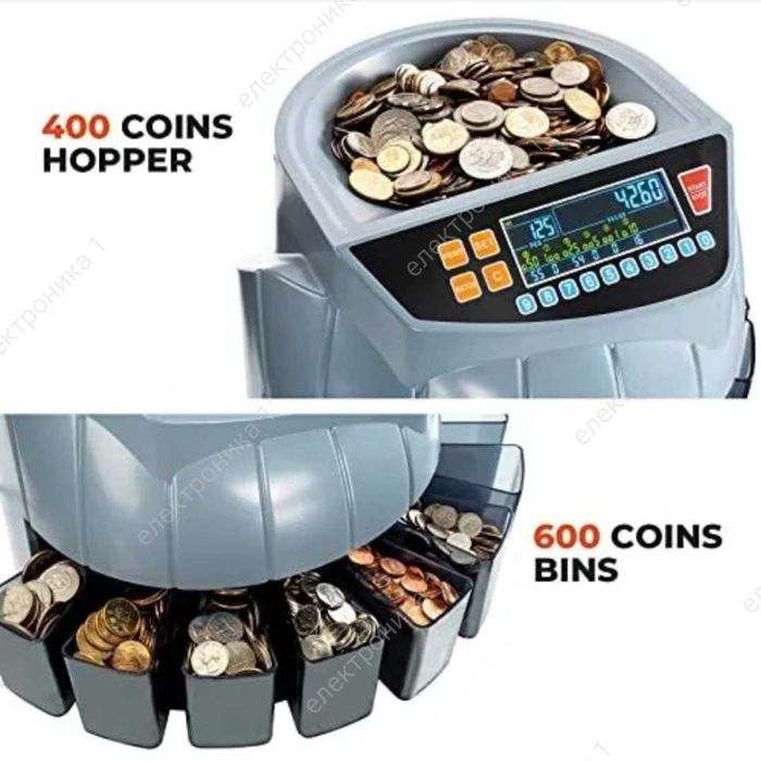 Машина за броене на Евро монети и стотинки с дисплей