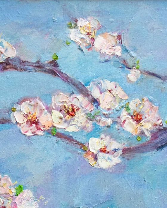 Картина "Цветущая ветка" Холст, масло. 60х80см