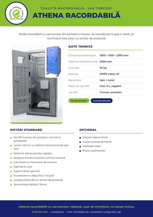 Toalete WC Mobile – Vidanjabile și Racordabile, Vânzare/Închiriere