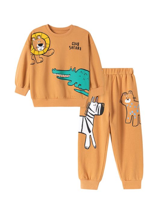 Комплект для мальчиков свитер и штаны из хлопка, для дома, сада