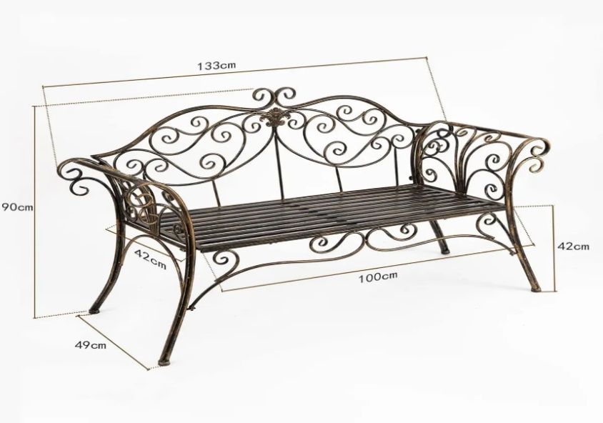 Градинска метална пейка. MC0086HP-N