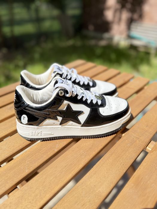 Sneakers BAPE STA nr. 40 (25 cm) alb/negru – stare impecabilă