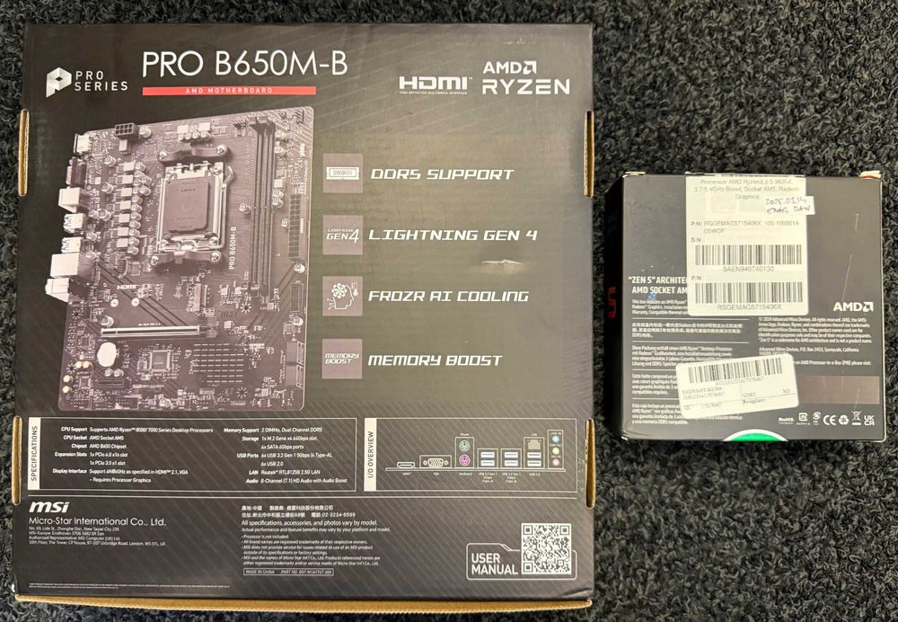Kit AMD Ryzen5 9600x + MSI PRO B650M-B + ID-Cooling Frostflow X 120 Lite