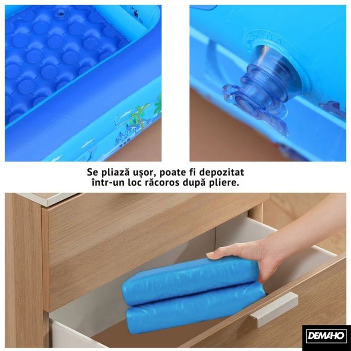 Piscina gonflabila XXL din PVC rezistent, 300x172x54 cm.