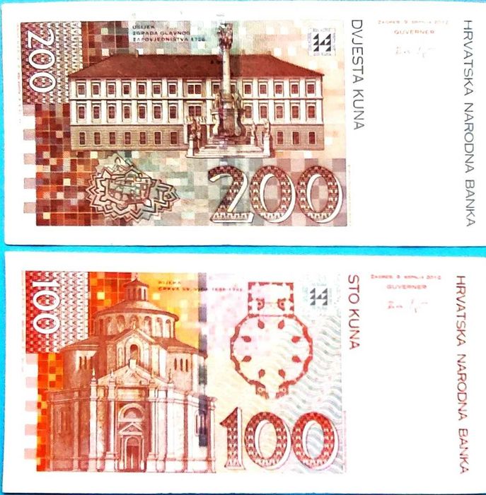2 Bancnote-100 si 200 Kuna-RARE!