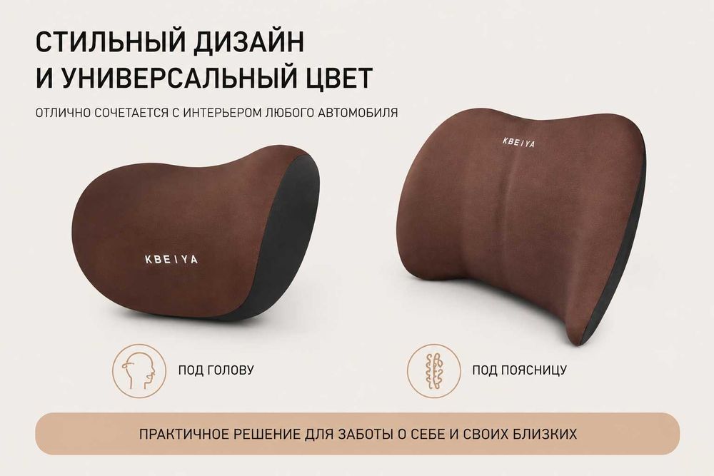 Подушка под шею и поясницу Memory Foam