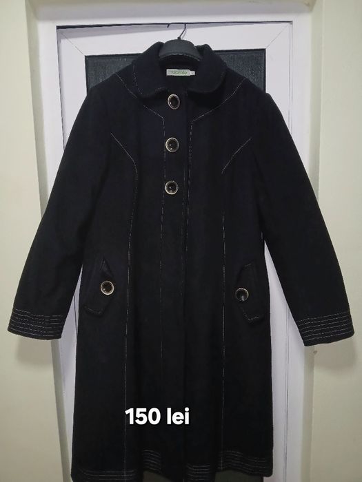 Palton lână negru