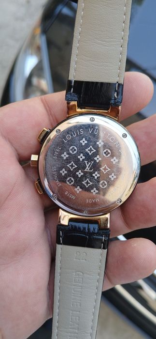 Это — модель Louis Vuitton Tambour LV‑277 Chronograph, где «LV‑277» об