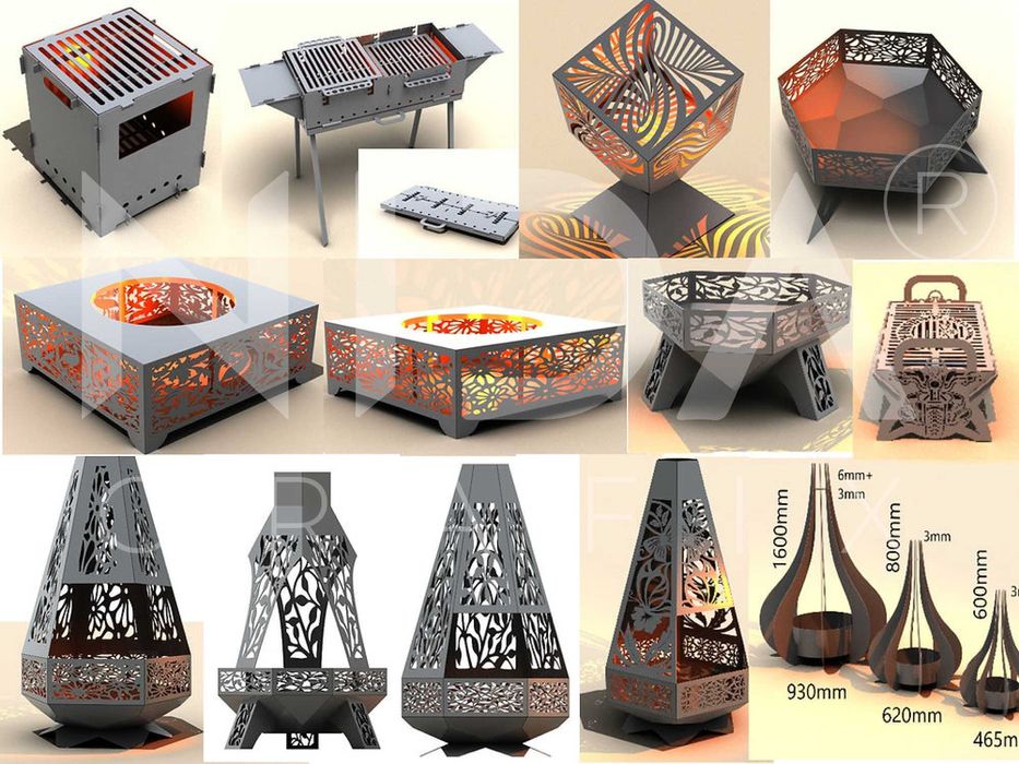 129 Proiecte DXF Gratare gradina pliabile, cuptoare pizza, afumatoare