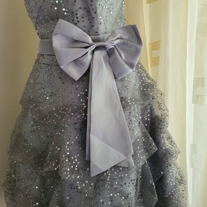 Rochie cu paiete gri argintie