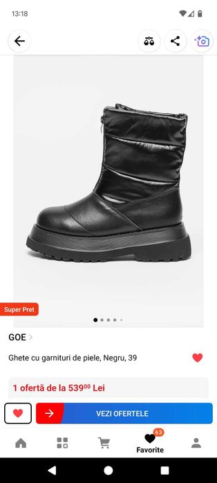 Ghete GOE damă cu garnituri de piele, 39
