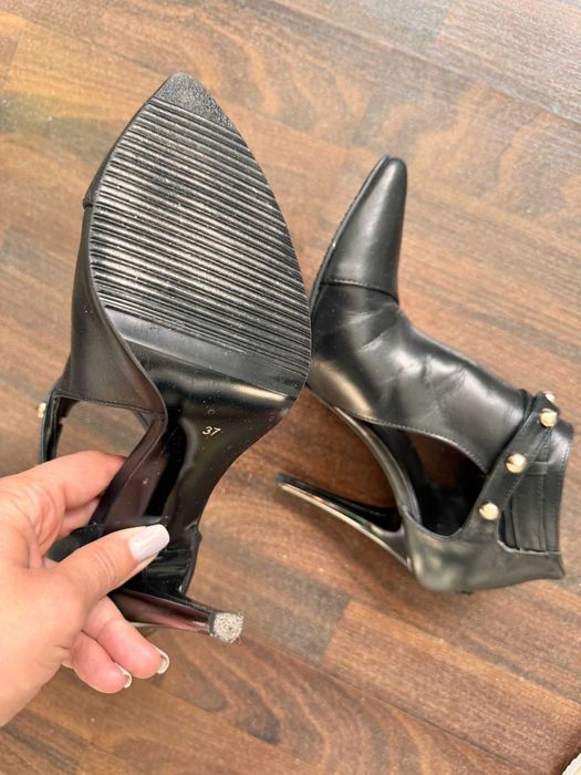 Botine Dama Piele Naturala Negru