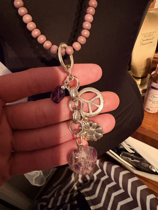 Colier lila cu ametist și argint