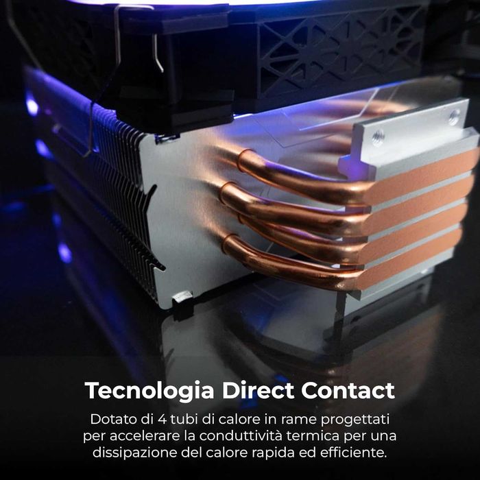 Cooler CPU Aer Noua Ena ARGB TDP 180W 4 tuburi contact direct,ventilator PWM adresabil 120mm,Intel 1700 1200 115x 1366 2011 AMD AM5 AM4 AM3 FM2