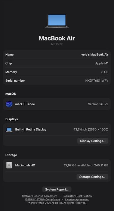 Apple MacBook Air 13-inch M1/8/256GB