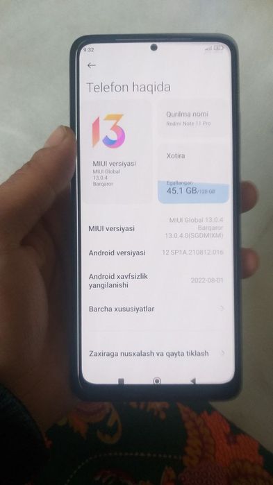 Redmi not. 11 pro