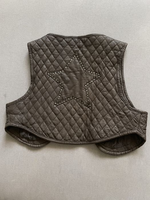 Vesta piele naturala, XS-S, cropped