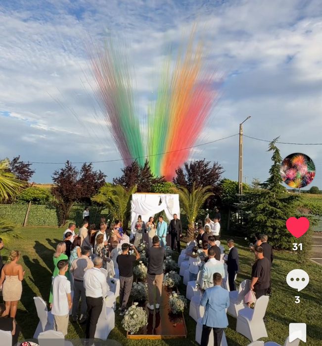 Focuri de artificii autorizate,  Gender reveal, cununie