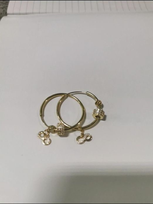 Cercei și lanț placate cu 18k