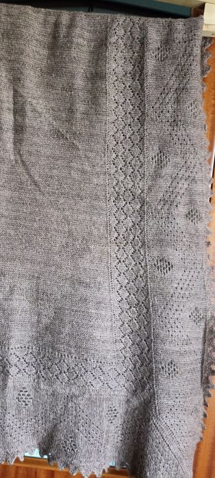 Оренбургский пуховый платок новый, шарф зимний мягкий б/у почти новый