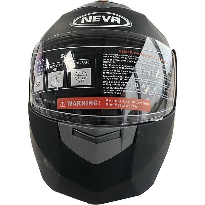 Каска за мотор с очила и визьор, мат или гланц, черна, Модуларна