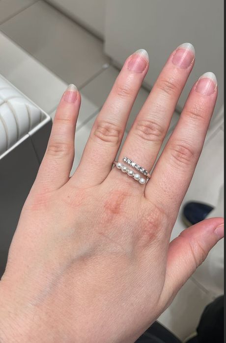 Пръстен Pandora сребро и перли