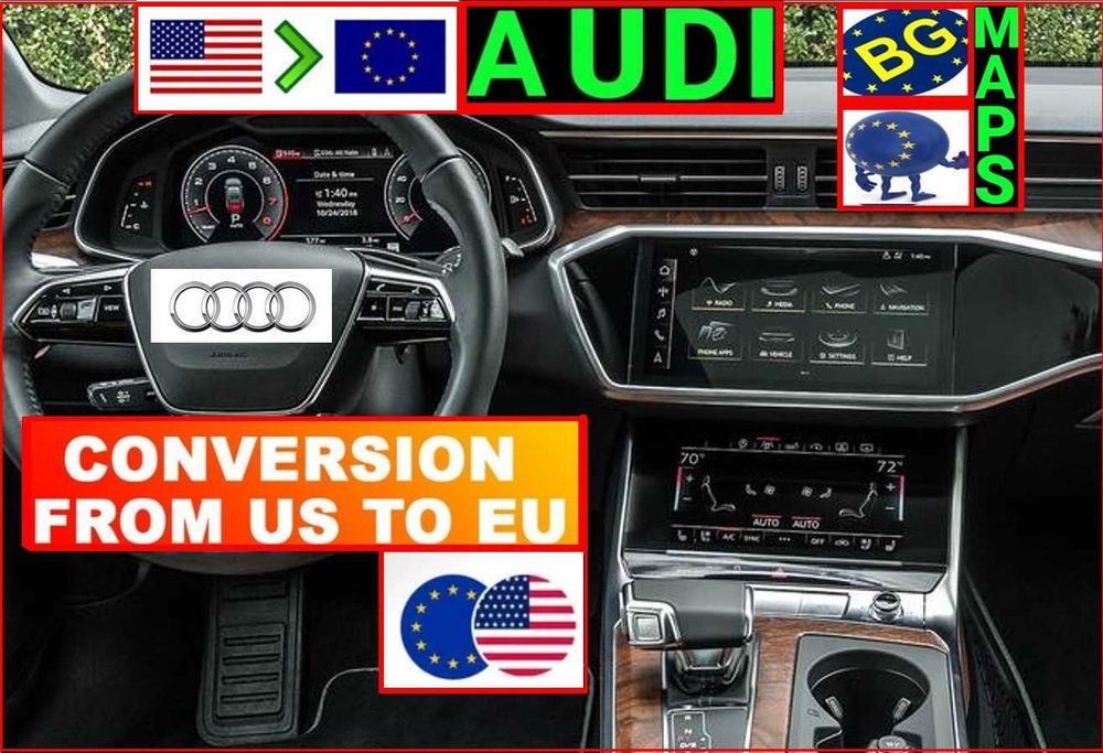 Audi MIB3 MIB3P Mh2P смяна на регион конверсия към Европа AppleCarPlay