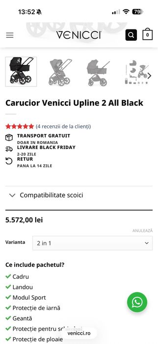 Cărucior Venicci Tinum 2 în 1