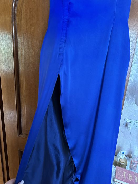 Rochie eleganta din satin albastra