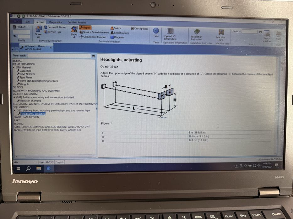 Tester/Diagnoza dedicata Volvo PTT 2.8.202 Romana 2020+Prosis utilaje 2025+impact 2021 instalate in laptop Lenovo L490+Vocom 1