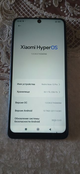 REDMI 1Note 12 Pro 16/256GB. Holati yahshi!