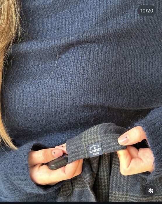 Тъмно син пуловер Conbipel и пола Superdry