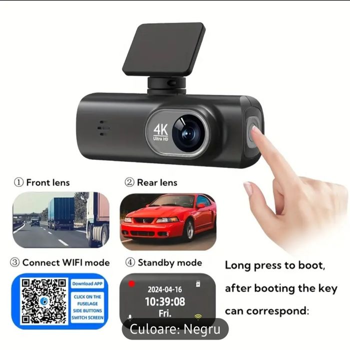 Camera Auto Video 4K,Wifi,Card 64Gb,Cititor Card Sd,Incarctar.