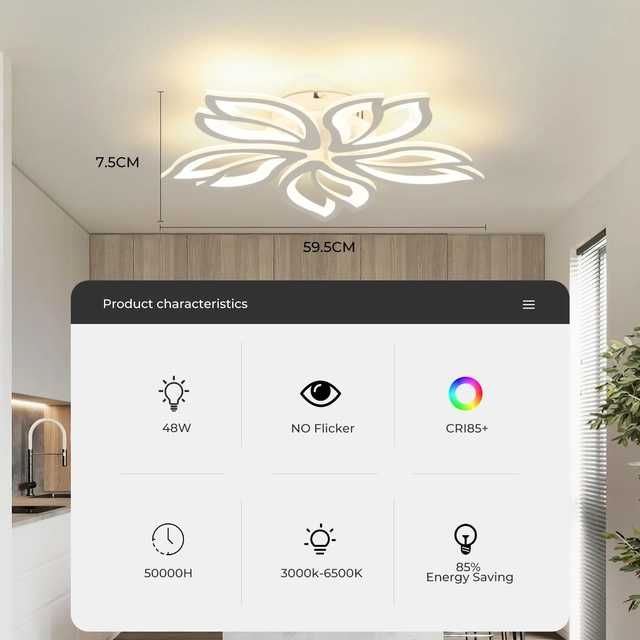 Smart LED Полилей 48W 6500 lm Димируем 3000-6500K