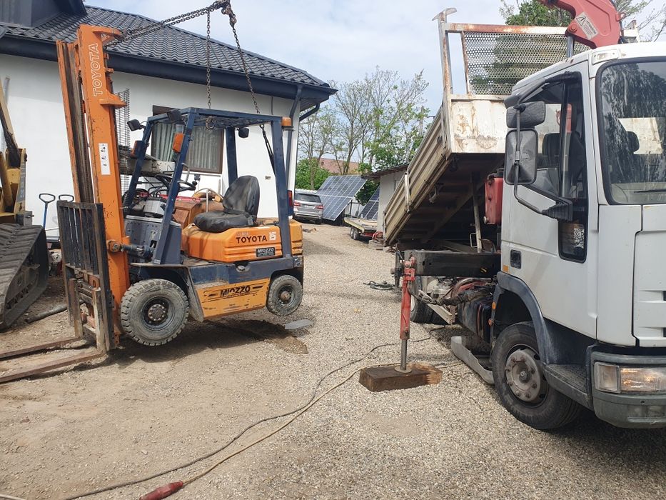 Transport  agregate de balastiera, pământ vegetal/ marfa cu descarcare macara