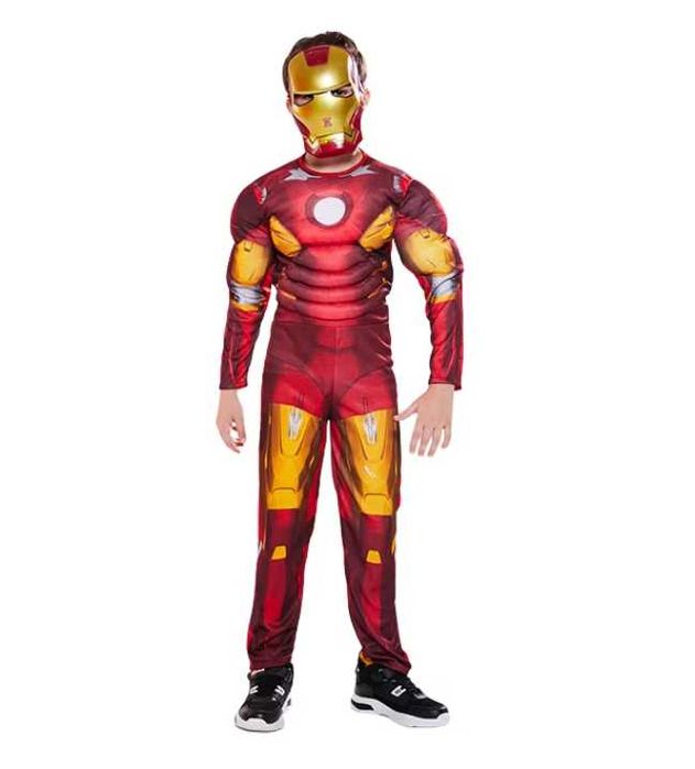 Детски костюм на Железния човек с мускули и маска + ПОДАРЪК йо йо