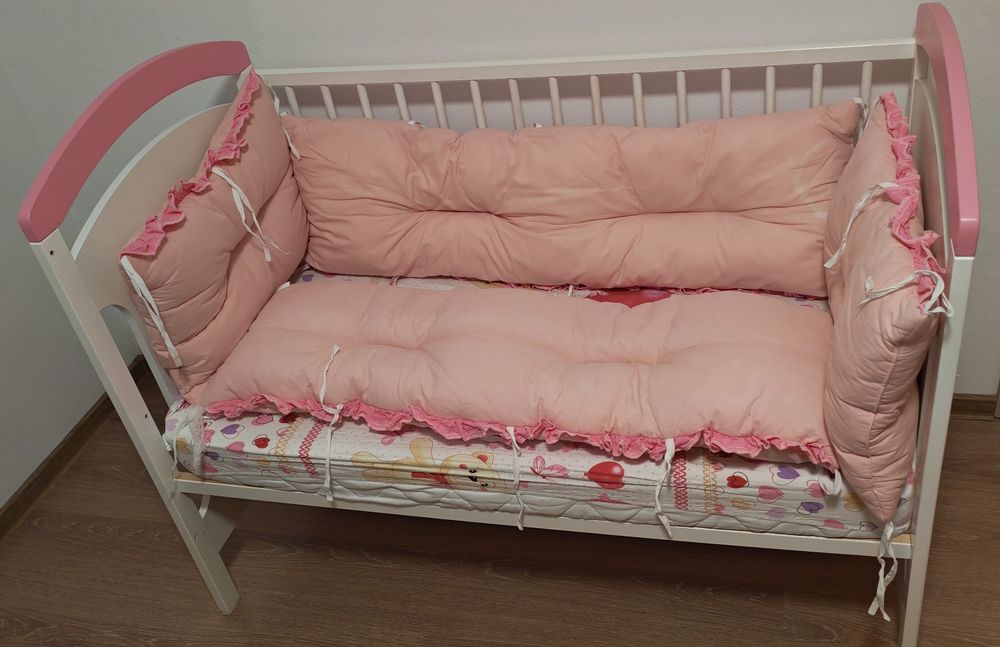 Pătuț bebe 120 cm x 60 cm, saltea inclusa