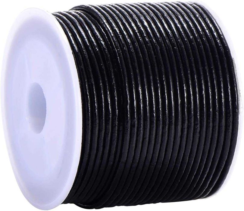 кожена връв, шнур, 2 мм, 3 мм, черно, тъмно кафяво, натурал