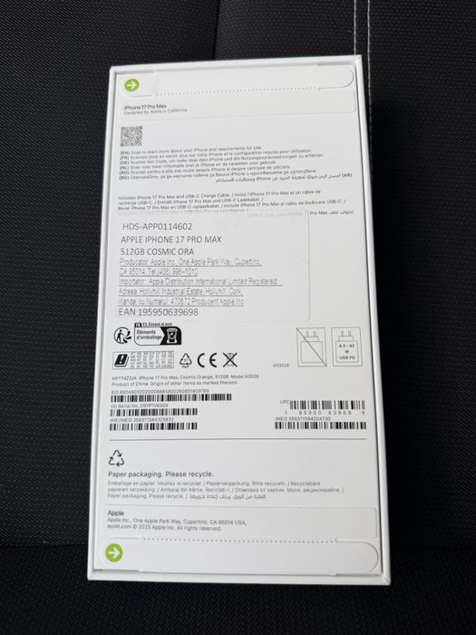 Iphone 17 Pro Max 512gb  Sigilat